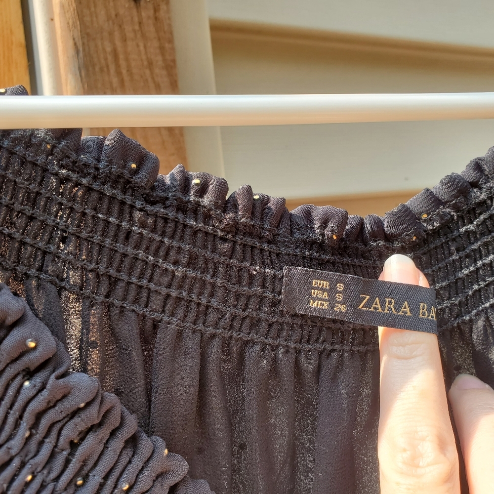 Zara Off Shoulder Black Top - Picture 5 of 6